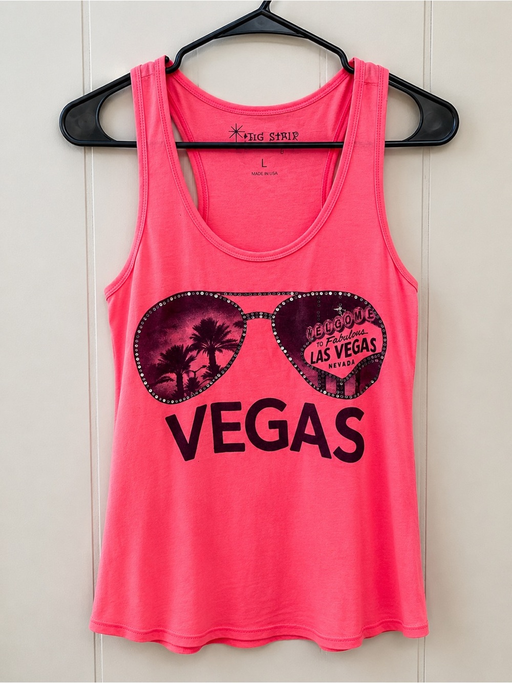 Big Star Hot Pink 'Vegas' Graphic Tank Top